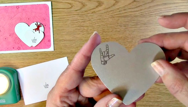 Sign Language Sentiments 2 stamp set I Love You Card e
